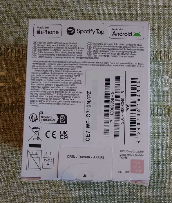 Casti In-Ear Sony WF-C710NP, True Wireless, Noise Cancelling, Roz