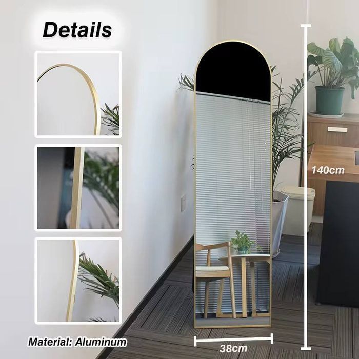 Зеркало напольное с золотой рамкой 160×40 см