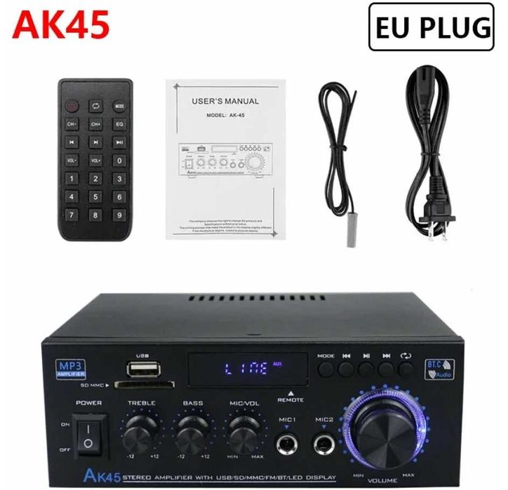 Цифровой усилитель AK45 BT 50 усилитель мощности 300WX2 400 Вт