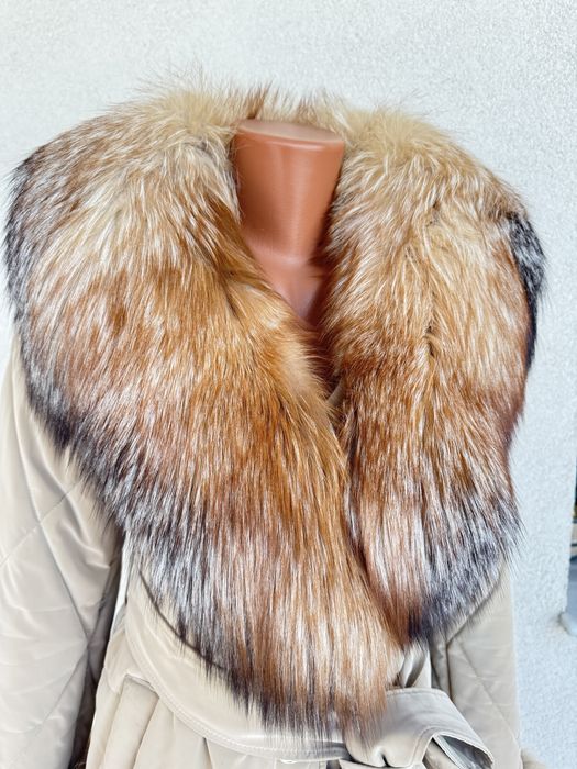Geaca cu blana naturala de vulpe