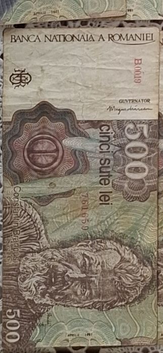 Bancnote de 500 lei cu Brâncuși