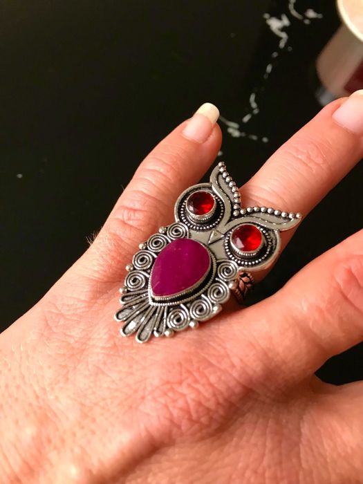 Inel Argint 925 cu Pietre Semipretioase Granat si Rubin