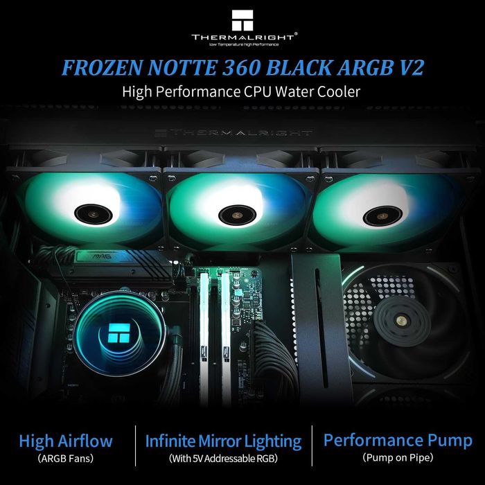 Cooler procesor cu lichid Thermalright Frozen Notte 360 BLACK ARGB