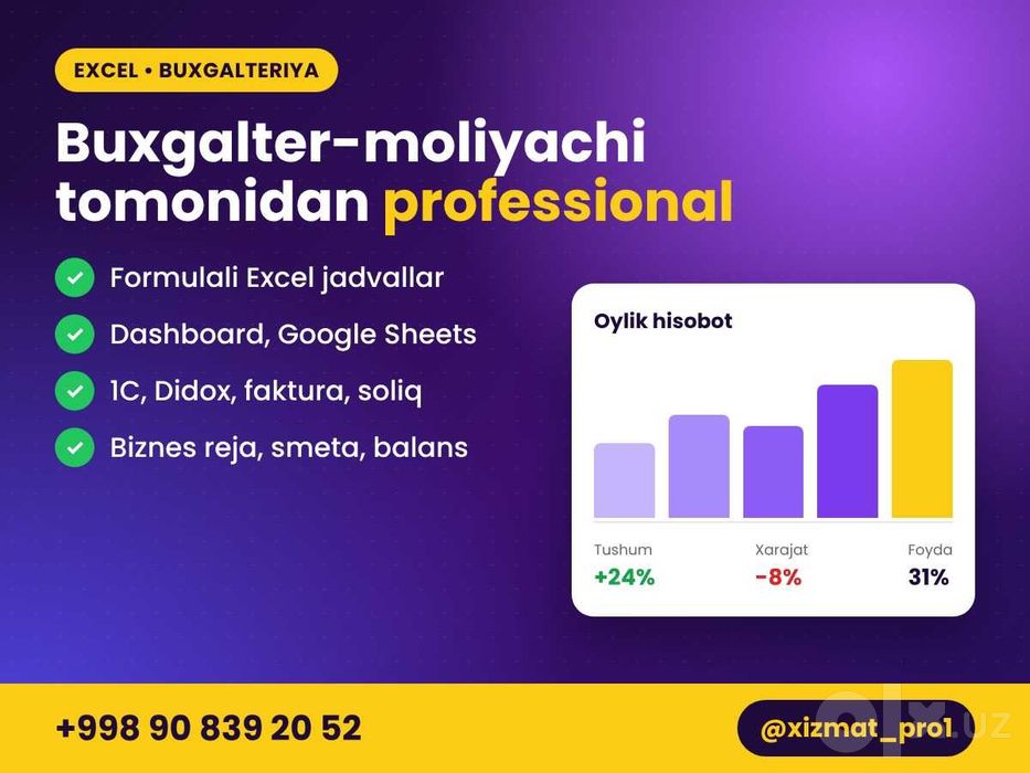 Professional online kompyuter xizmatlari ko`rsatiladi.
