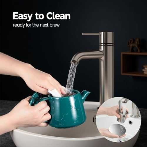 Нов Чайник 600 мл порцелан топлоустойчив със сваляем инфузер за чай