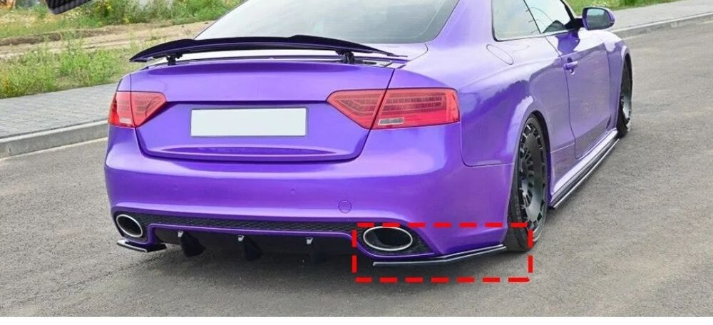 Extensii Colțare Lip Bara Spate Audi A3 8V Sedan & Break Negru Lucios