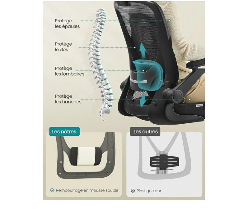 Scaun de birou ergonomic, songmics