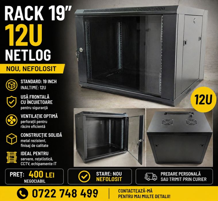Rack 12 u perfect pentru accesorii