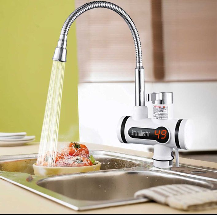 Нагревател за топла вода Смесител за мивка баня Проточен бойлер с душ