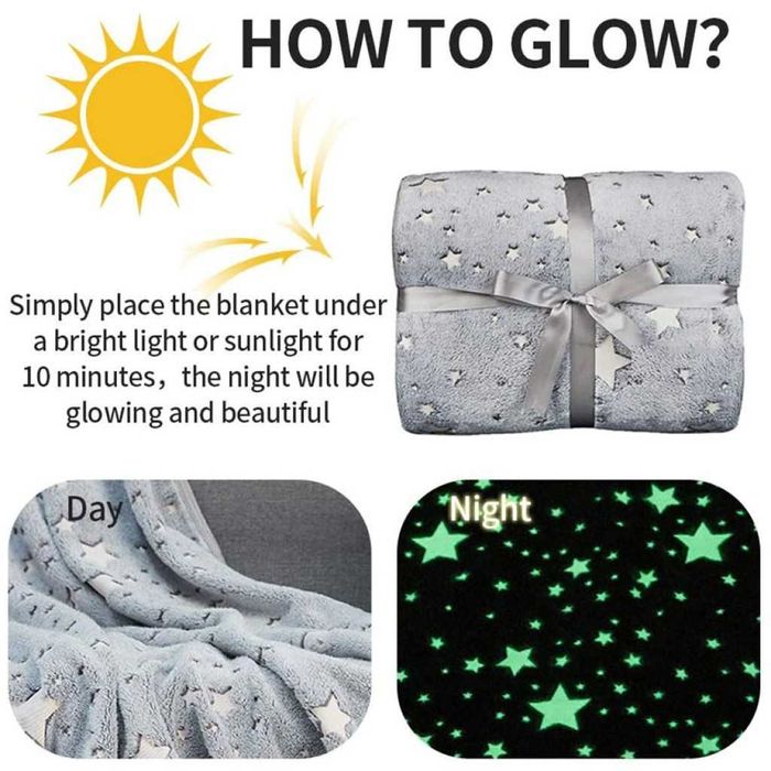 Детско одеяло, светещо в тъмното, 120х150 см.