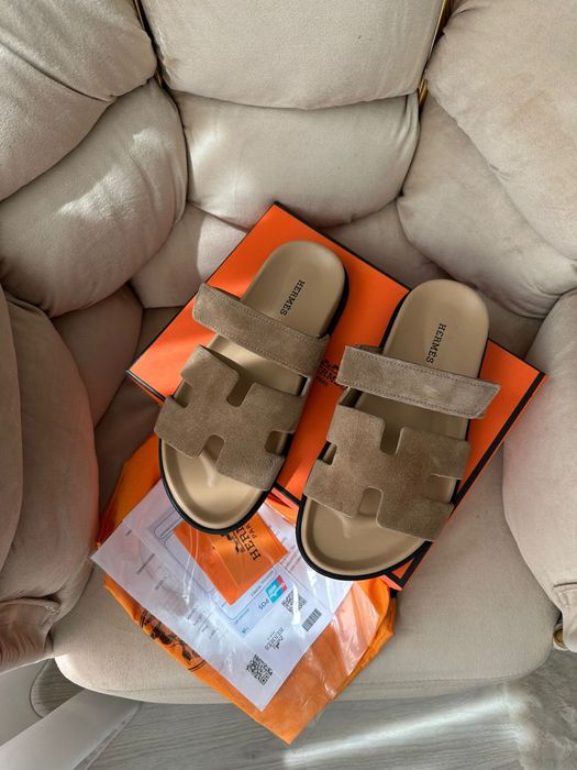 Papuci hermes piele naturala