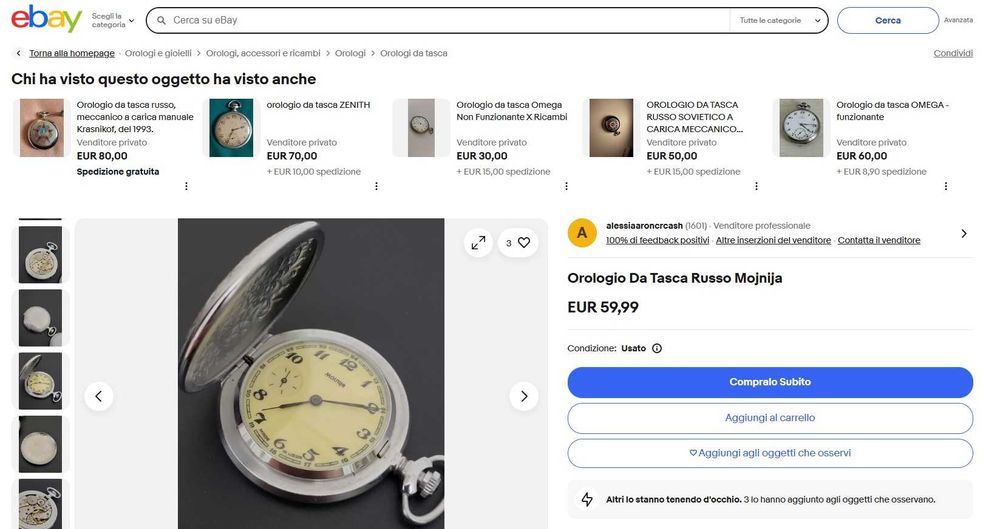 Продам карманные часы Molnija (СССР)