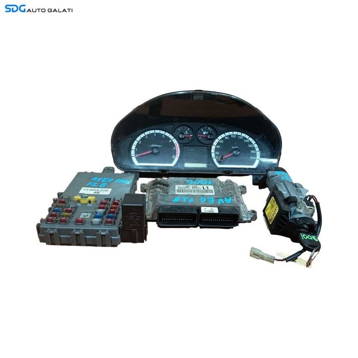 Kit Pornire ECU Calculator Motor Contact cu Chei Cheie CIP Imobilizator Chevrolet Aveo 1.2 Benzina 2003 - 2011 Cod 96983177 5WY5968C 96814463 [LS0379] [LS0380]
