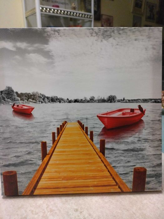 Картина Езеро с лодки от Италия