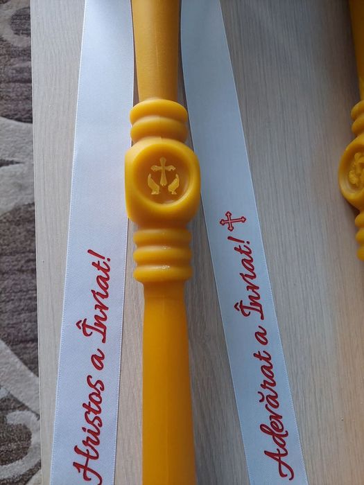 Panglica satinata pentru lumanari preot Paste 10 lei buc
