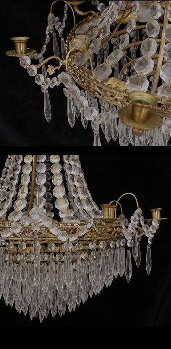 Кристален полилей, шведски антикварен, 1900г