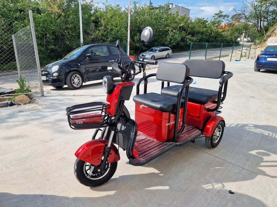 електрическа триколка с 2 седалки  на изплащане с гаранция