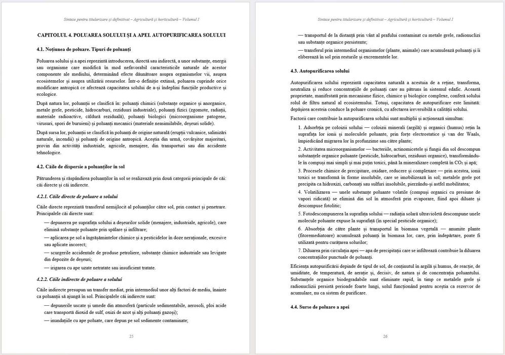 Agricultura – Horticultura Vol. I + II – Sinteze tematice, Subiecte rezolvate si teste pentru Titularizare si Definitivat
