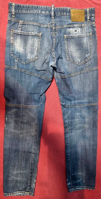 Blugi bărbați NOI, albastru închis, buzunar aplicat cu fermoar – L