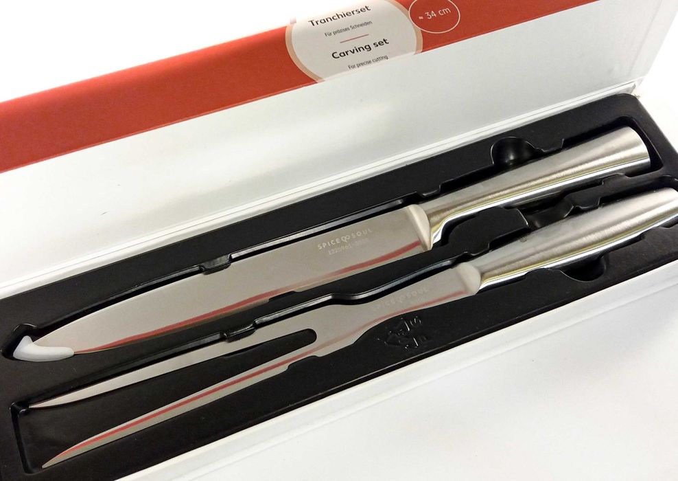 НОВ! Нож и вилица за транжиране на месо 34 см