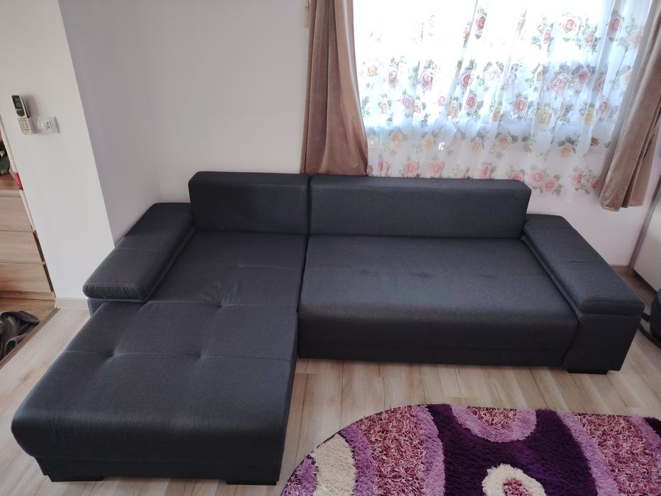 Canapea colțar extensibila cu lada