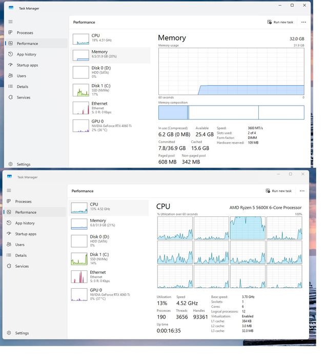 PC Gaming Ryzen 5, 32GB Ram, RTX4060ti 16GB