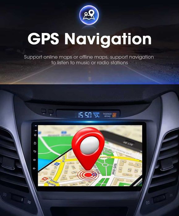 HYUNDAI ELANTRA 2011-2016 9” 2-DIN с Android 14, 6/128GB, 8-core, CP AA, RDS