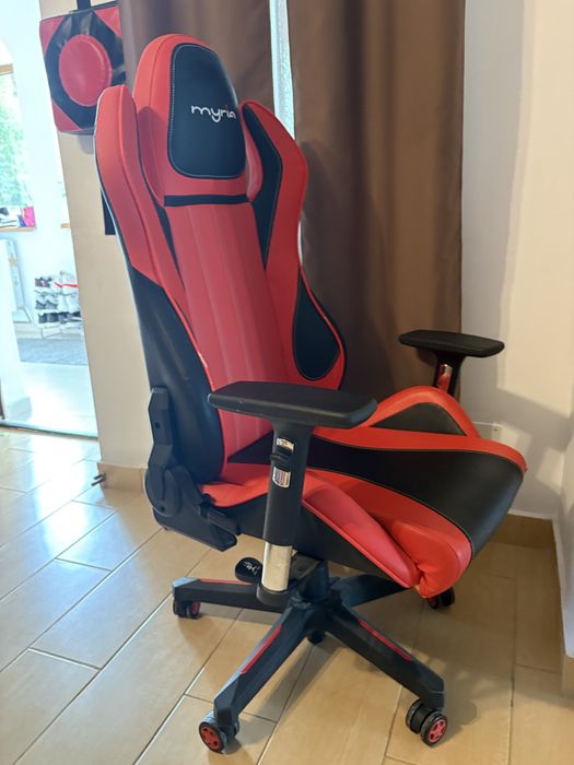 Scaun gaming myria negru-rosu