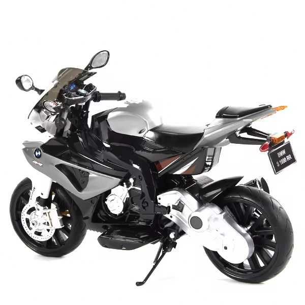 Motocicleta electrica copii 12V 90W BMW 528 RR roti eva  scaun piele