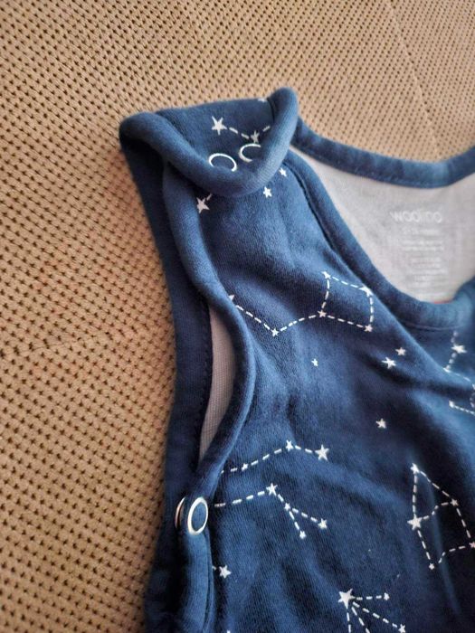 4 сезонен спален чувал от МЕРИНО вълна Woolino (нощно небе), 2м.до2 г.