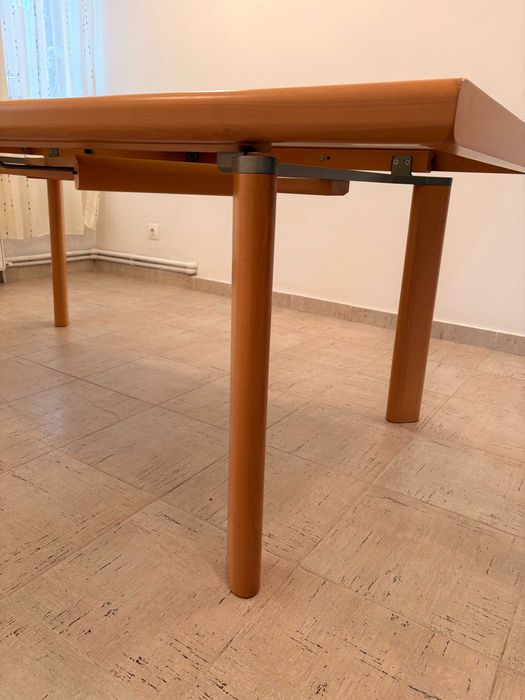 Masa dining din lemn cu blat din sticlă - Mobexpert