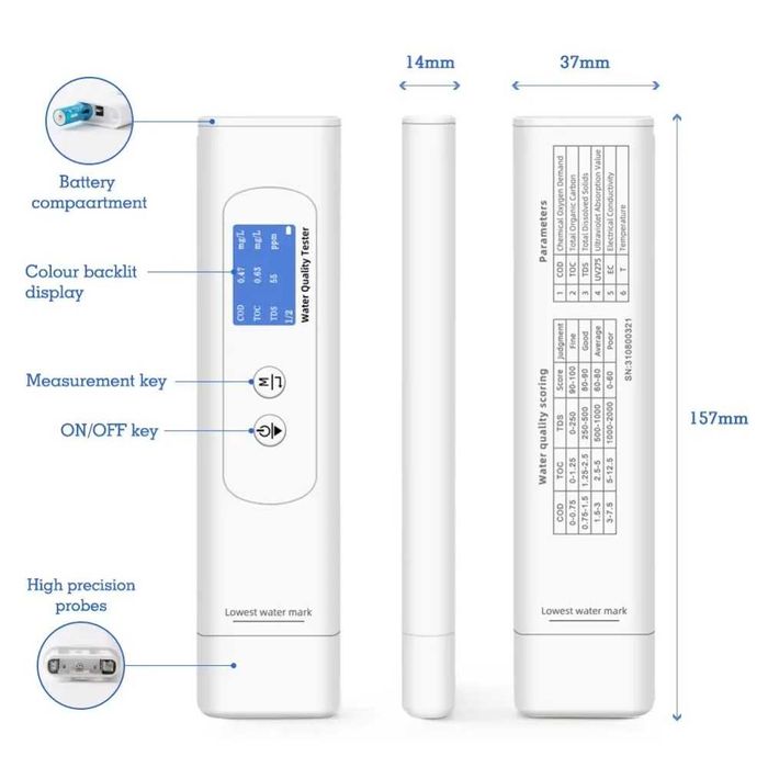 Мултифункционален тестер за измерване на качеството на питейната вода