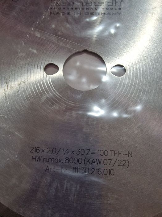 Pânză circular industrială Karnasch 216mm (Aluminiu/MDF) + Pânză Bosch Wood, NOI