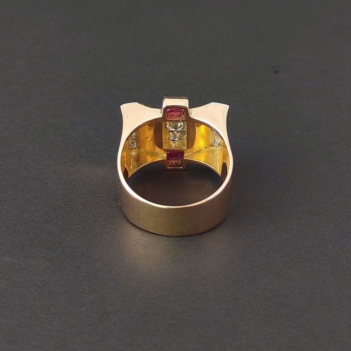 inel tank, unisex, aur 18k, diamante, certif.