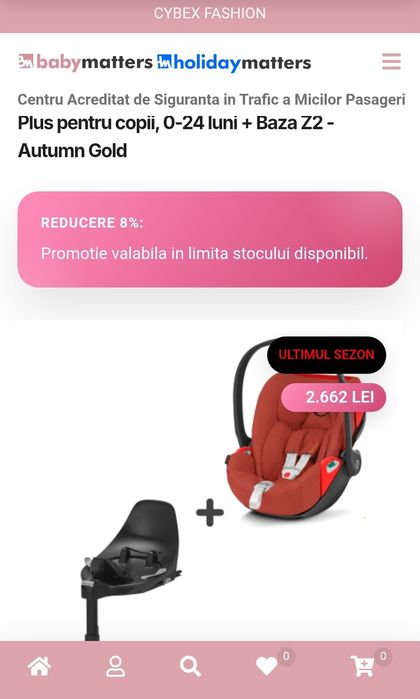 Scoica Cybex Platinum Cloud Z2+ baza isofix Z2