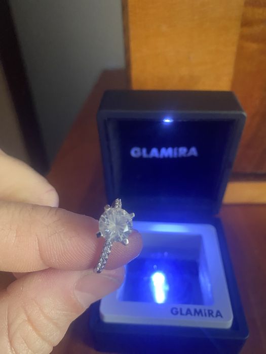 Inel Logodnă 18 k aur alb /750