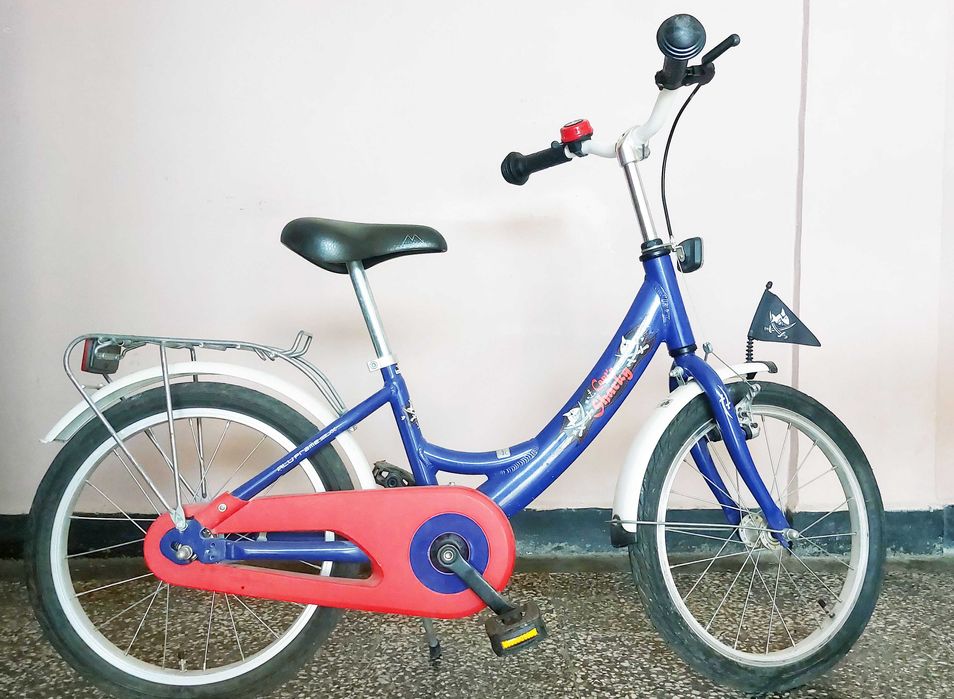 АЛУМИНИЕВ детски велосипед PUKY 18 цола, колело с помощни колела.