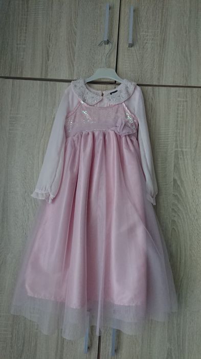 Bluza eleganta guler mărgele fete 5-6 ani, 110 cm