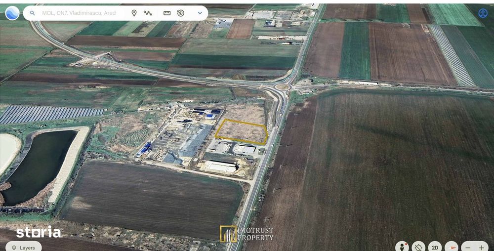 Teren de vânzare cu PUZ în curs – 9.662 mp, DN7 Vladimirescu, Arad