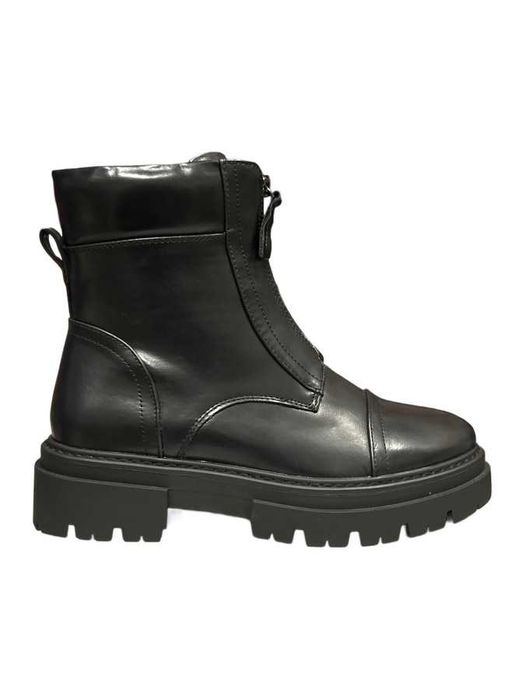 Дамски боти в черно с грайферна подметка и цип- 2121-ПРОМОЦИЯ