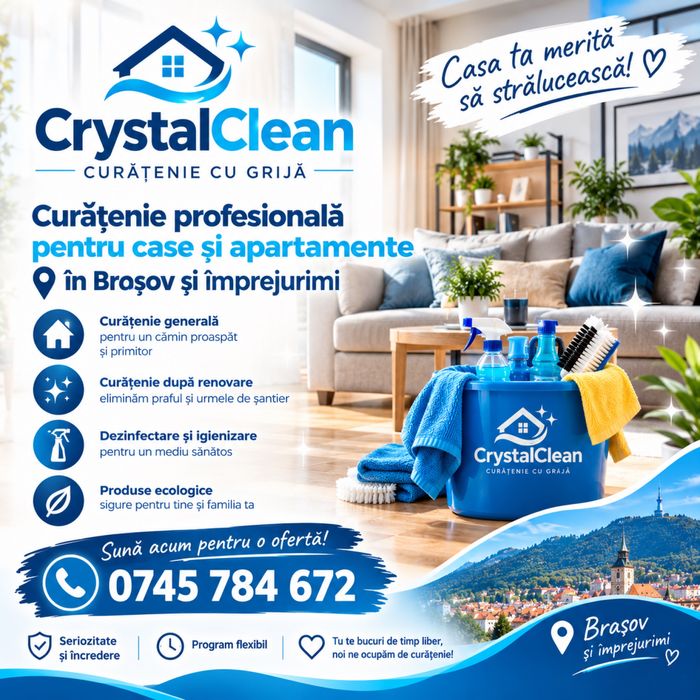 CrystalClean- curatenie case si apartamente Brasov