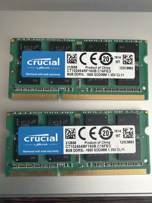 Memorie 2x8GB laptop ddr3 sodimm 1600