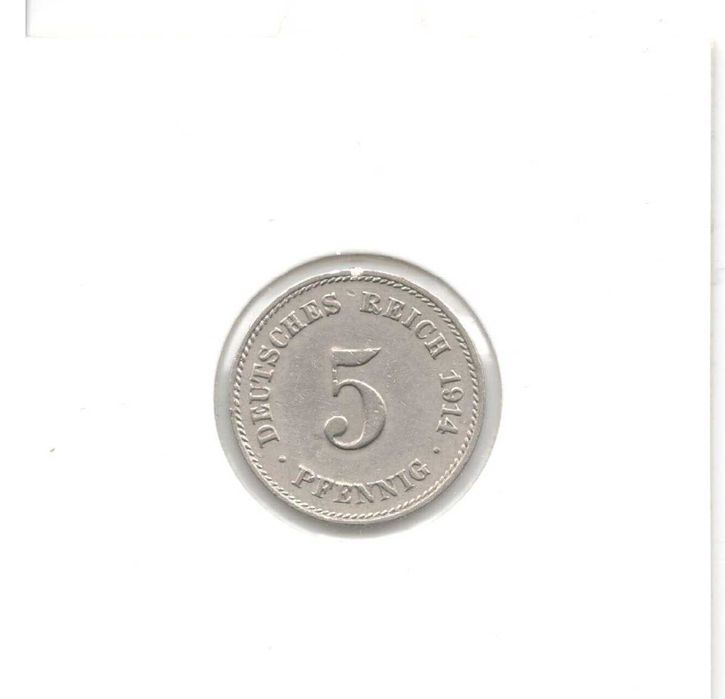 Germany-5 Pfennig-1914 J-KM# 11-Wilhelm II-small shield