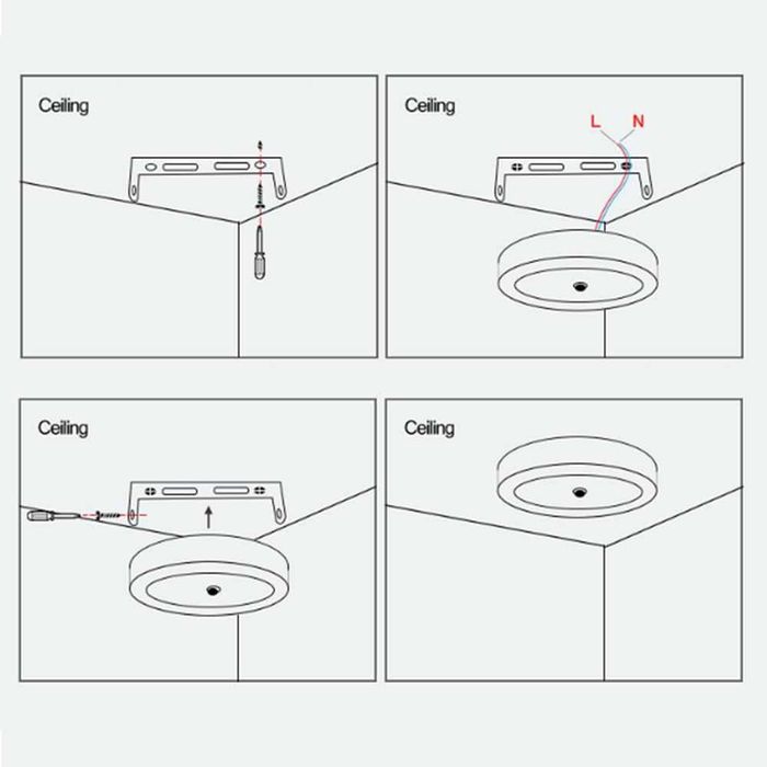 Лампа за таван - 18W,  6500K, сензор за движение, чисто нова!