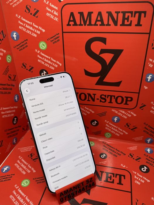 Iphone 16 Pro Max Amanet SZ Non Stop