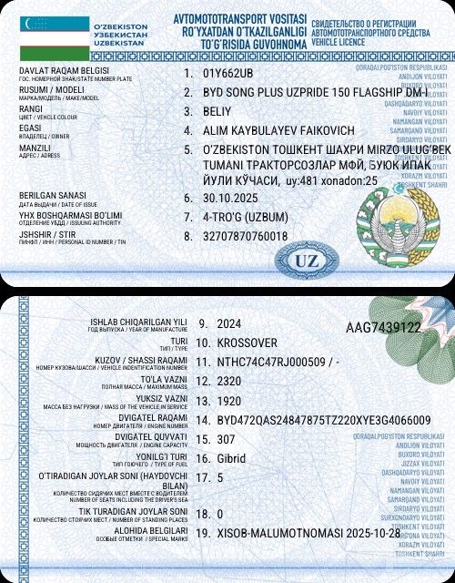 Продается свой автомобиль BYD Song plus champion 150 full