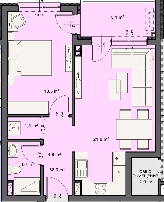 Двустаен апартамент на ПЪРВА линия море кв. Крайморие