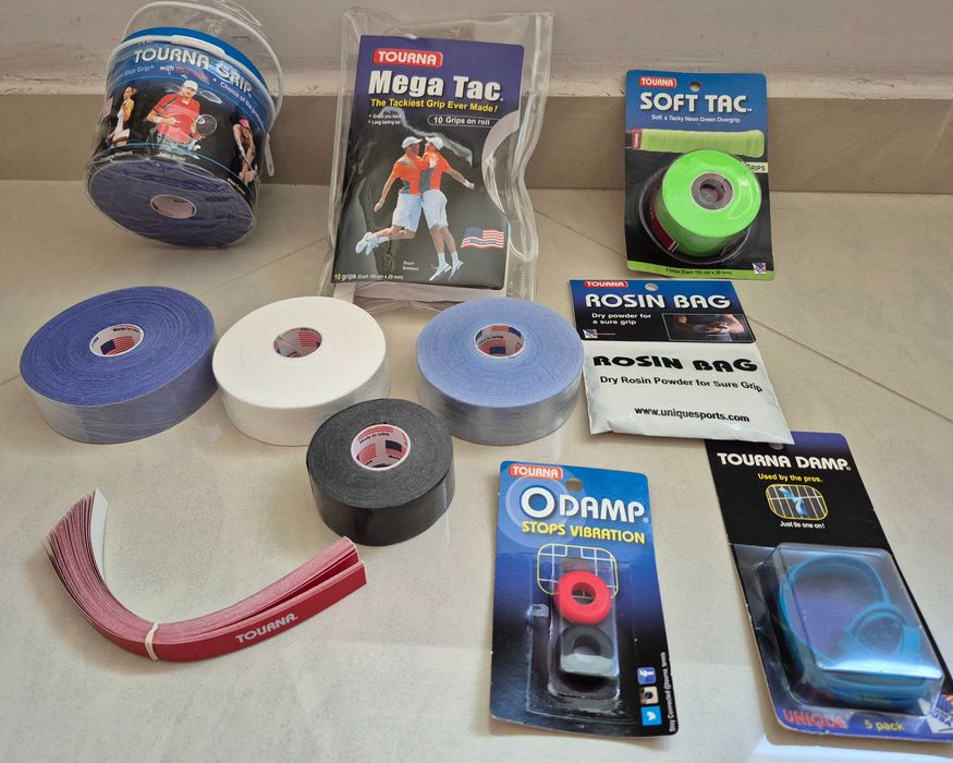 Покривни грипове за тенис/бадминтон/, гумени пръстени и антивибратори