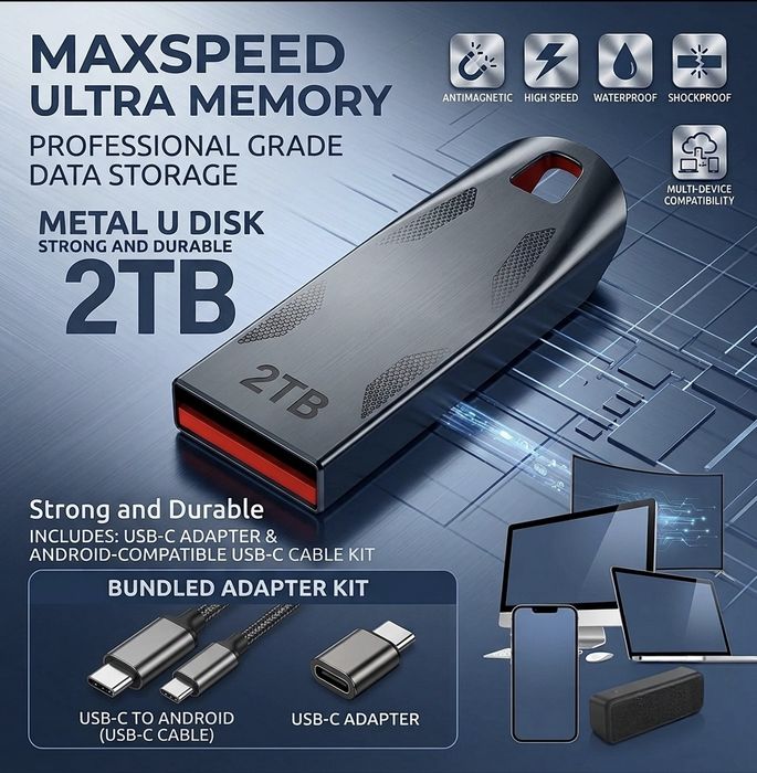 Флешка 2тб переходник USB-C подарка.
