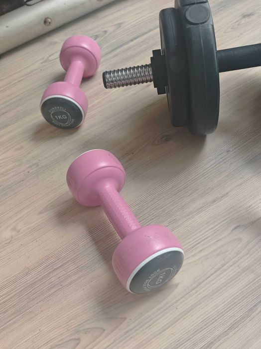 Велоергометър,Гири 1 кг,Дъмбели и Прав лост със тежести